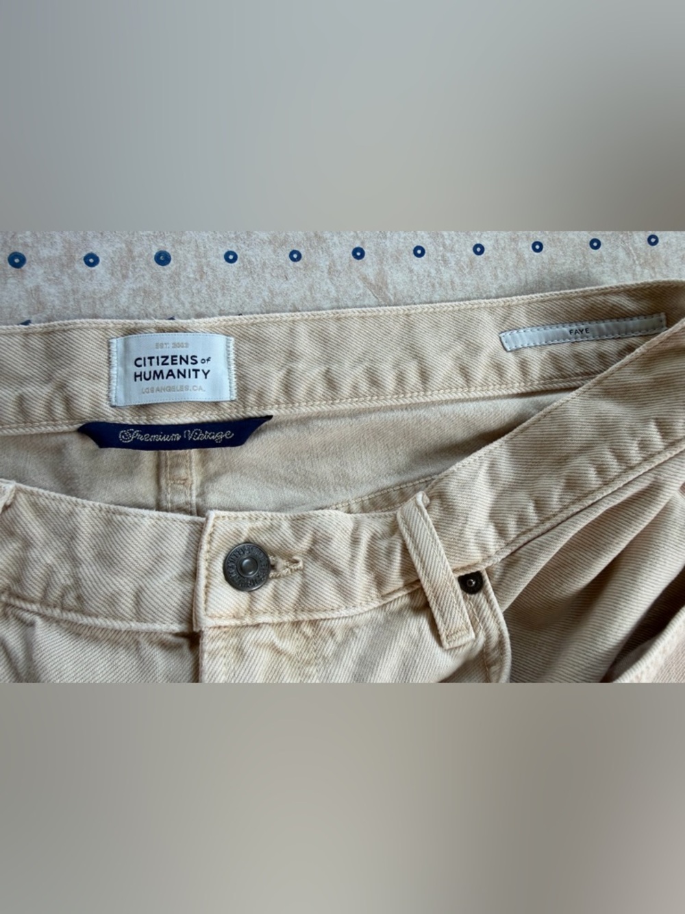 Citizens of Humanity Faye Vintage Straight Jeans Almond Ecru Size 30 - Picture 7 of 15